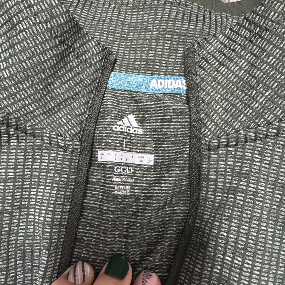 Adidas Gray Patterned Golf Pullover - image 2